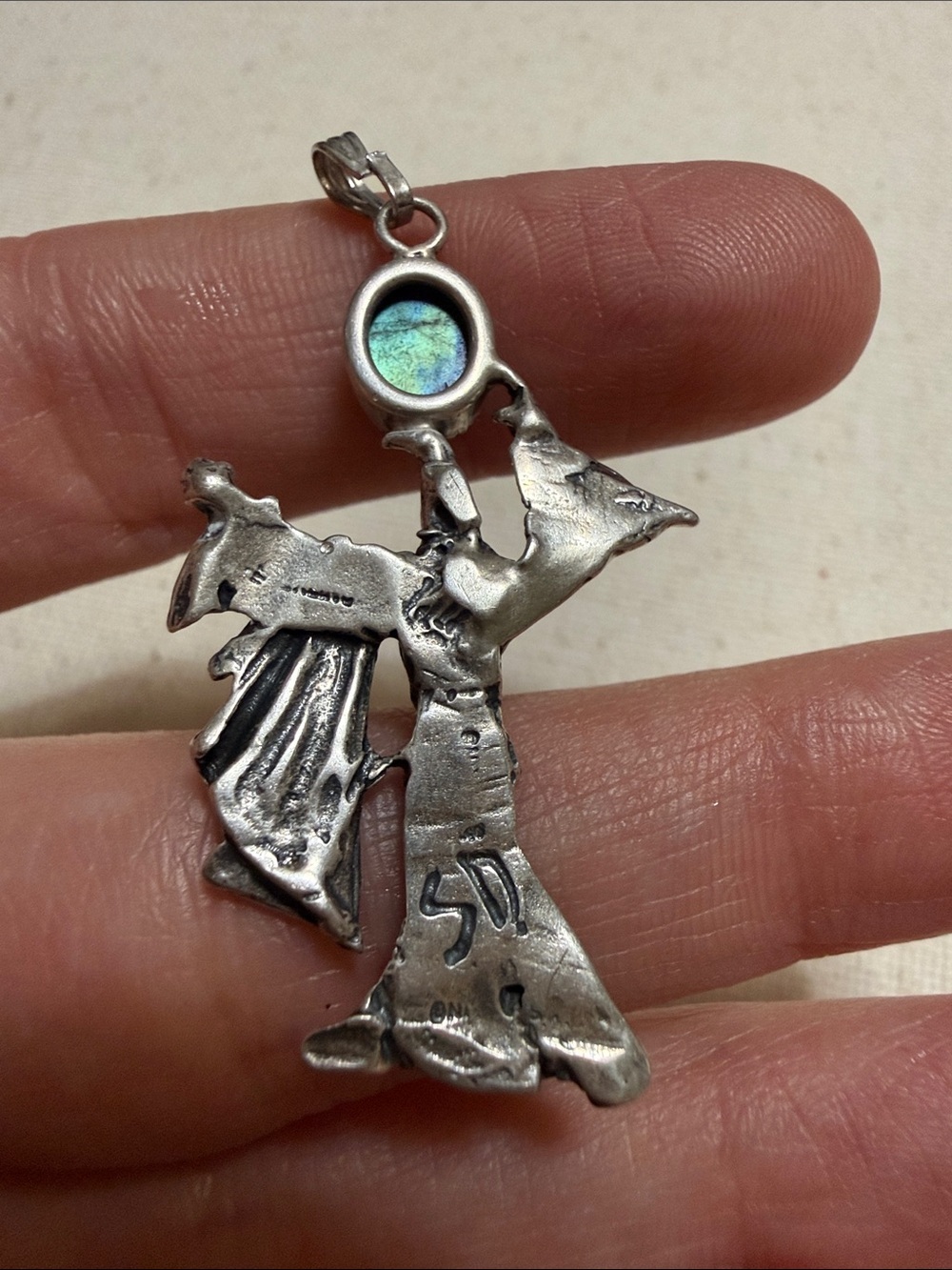 Sterling Silver Wizard Pendant with Dark labradorite Stone - Picture 5 of 10
